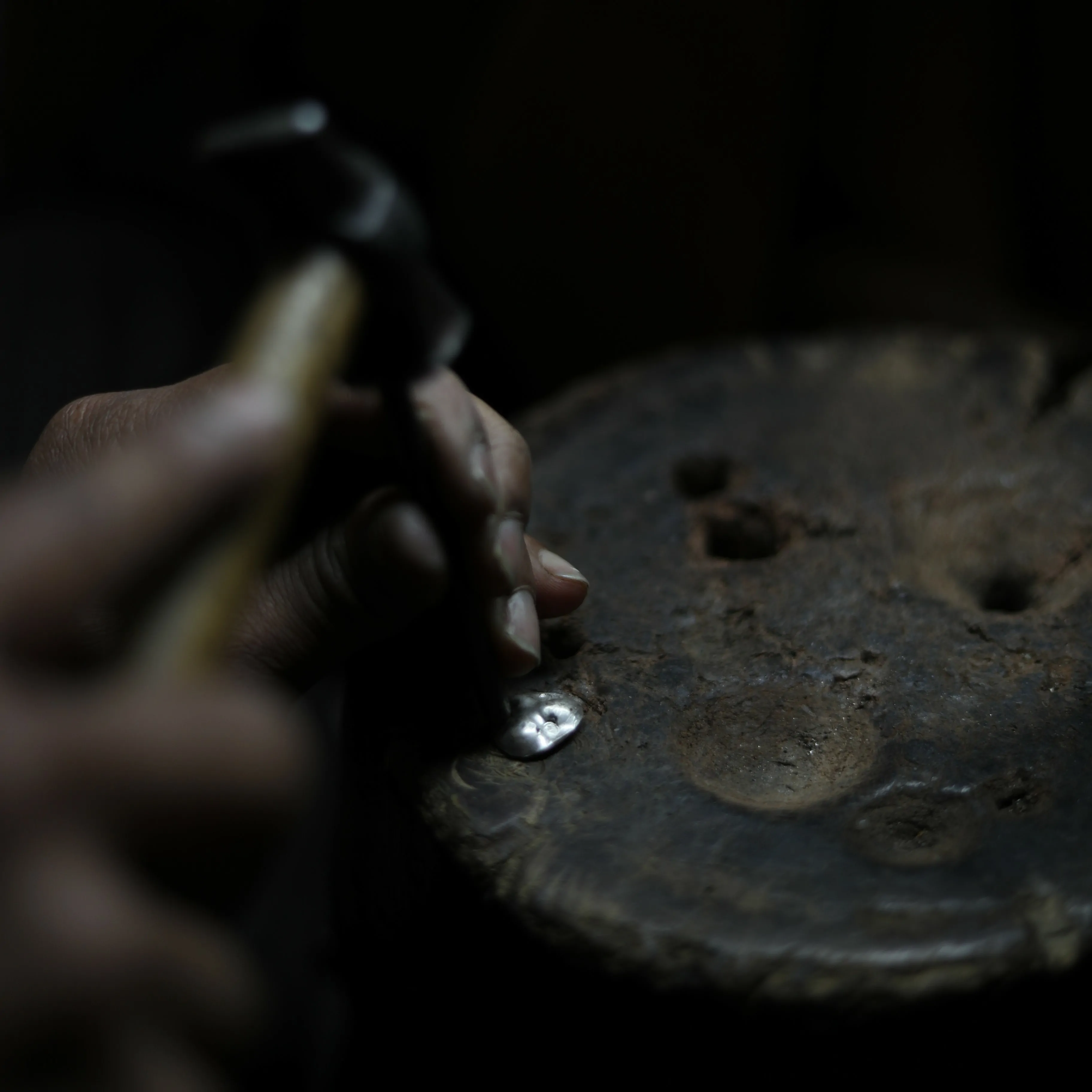 Craftman making jewellery